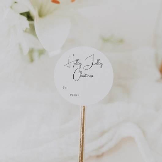 Moderne Boho Holly Jolly Kerstmis tot vanaf Ronde Sticker