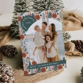 Moderne Boho Hygge Kerst Foto Vakantiekaart Kaart