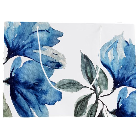 Moderne Boho Indigo Blauw gepersonaliseerd Groot Cadeauzakje (Achterkant)