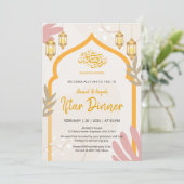 Moderne Boho Islamitische Lantaarn Ramadan Iftar D Kaart (Staand voorkant)