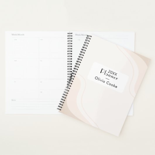 Moderne Boho jaarplanner met aangepaste naam Planner (Display)