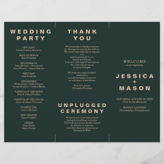 Moderne Boho Jewel Aardetoon Drie-voudig Programma Flyer (Voorkant)