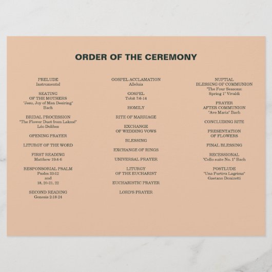 Moderne Boho Jewel Aardetoon Drie-voudig Programma Flyer (Achterkant)