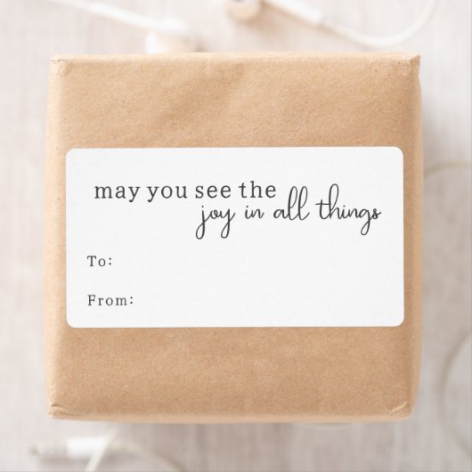 Moderne Boho Joy In Alle Dingen Rechthoekig Cadeau Etiket (Insitu)