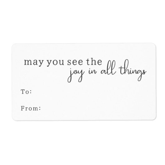 Moderne Boho Joy In Alle Dingen Rechthoekig Cadeau Etiket (Voorkant)