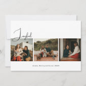 Moderne Boho Joyvolle Drie Foto Kerstmis Feestdagenkaart (Voorkant)