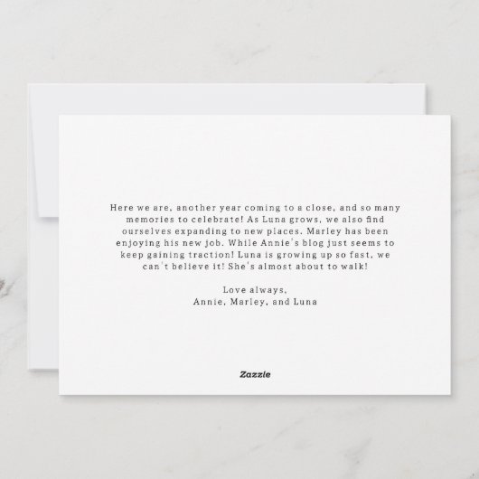 Moderne Boho Joyvolle Drie Foto Kerstmis Feestdagenkaart (Achterkant)