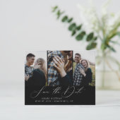 Moderne Boho kalligrafie Multi-Photo Save the Date Aankondiging (Staand voorkant)