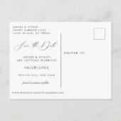 Moderne Boho kalligrafie Multi-Photo Save the Date Aankondigingskaart (Achterkant)