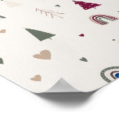 Moderne Boho Kerst Beige Wall Art Print (Hoek)