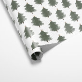 Moderne Boho Kerst Groen en Gouden Boom Cadeaupapier