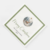 Moderne Boho Kerst Scene Botanische Diner Servet (Hoek)