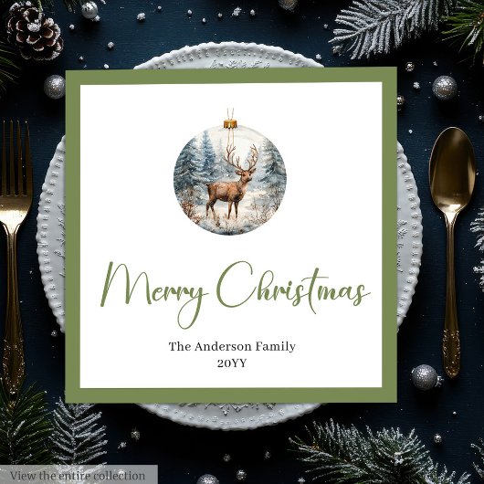 Moderne Boho Kerst Scene Botanische Diner Servet