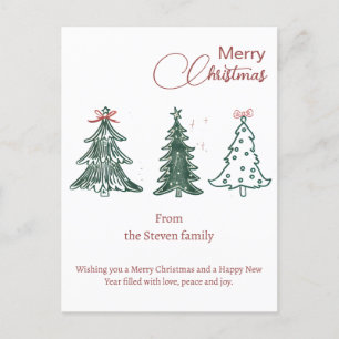 Moderne Boho Kerstbomen Decor Vakantie Briefkaart