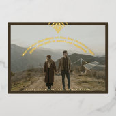 Moderne Boho Kerstfoto Folie ster Vakantie Kaart (Voorkant)