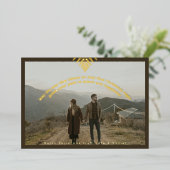 Moderne Boho Kerstfoto Folie ster Vakantie Kaart (Staand Voorkant)