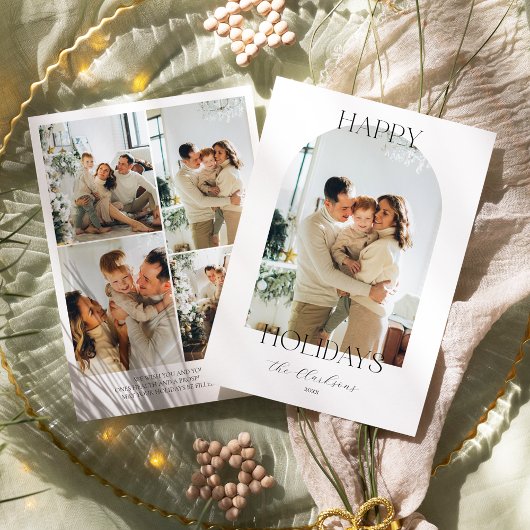 Moderne Boho Kerstkaart  Kaart