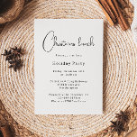 Moderne Boho kerstlunch Kaart<br><div class="desc">Vier het vakantieseizoen met deze moderne boho-kerstlunchuitnodiging. Het unieke en bewerkbare script geeft het ontwerp een chique maar elegante touch. Het eenvoudige zwart-wit ontwerp belichaamt een klassiek en grillig gevoel, perfect voor het winterseizoen. Het minimale bohemien feestelijke designlettertype voegt creativiteit en charme toe, terwijl de schone en eenvoudige neutrale lay-out...</div>