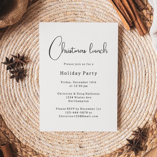 Moderne Boho kerstlunch Kaart