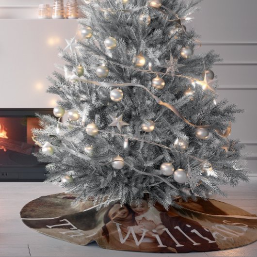 Moderne Boho Kerstmis | Foto met naam boomrok Kerstboom Rok