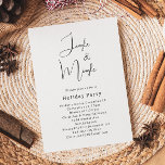 Moderne Boho Kerstmis Jingle & Mingle Party Kaart<br><div class="desc">Vier het vakantieseizoen met deze moderne boho kerstjingle & mini-feestuitnodiging. Het unieke en bewerkbare script geeft het ontwerp een chique maar elegante touch. Het eenvoudige zwart-wit ontwerp belichaamt een klassiek en grillig gevoel, perfect voor het winterseizoen. Het minimale bohemien feestelijke designlettertype voegt creativiteit en charme toe, terwijl de schone en...</div>