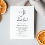 Moderne Boho Kerstmis Oh Wat een leuk feest Kaart<br><div class="desc">Vier het vakantieseizoen met deze moderne boho-kerst op wat een leuke feestuitnodiging. Het unieke en bewerkbare script geeft het ontwerp een chique maar elegante touch. Het eenvoudige zwart-wit ontwerp belichaamt een klassiek en grillig gevoel, perfect voor het winterseizoen. Het minimale bohemien feestelijke designlettertype voegt creativiteit en charme toe, terwijl de...</div>