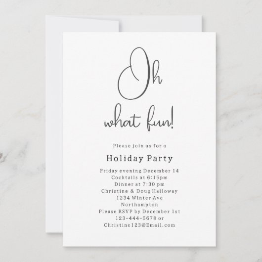 Moderne Boho Kerstmis Oh Wat een leuk feest Kaart (Voorkant)