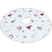 Moderne Boho Kerstmis Regenboog en Heart Tree Rok Kerstboom Rok (Gekanteld)