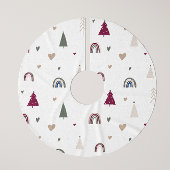 Moderne Boho Kerstmis Regenboog en Heart Tree Rok Kerstboom Rok