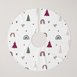 Moderne Boho Kerstmis Regenboog en Heart Tree Rok Kerstboom Rok