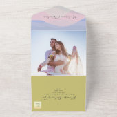 Moderne Boho Kleurrijke Fotobruiloft All In One Uitnodiging (Buitenkant)