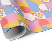 Moderne Boho kleurrijke retro Vintage Cadeaupapier (Rol Hoek)