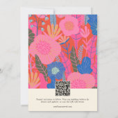 Moderne Boho Kleurrijke Rode Bloem Foto Bruiloft Save The Date (Achterkant)