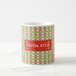 Moderne Boho Kruissteek Naadloos Folk Patroon Koffiemok