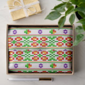 Moderne Boho Kruissteek Naadloos Folk Patroon Tissuepapier (Geschenk)
