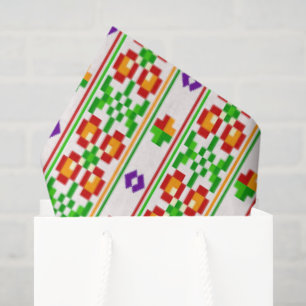 Moderne Boho Kruissteek Naadloos Folk Patroon Tissuepapier