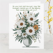 Moderne Boho kunstbloem in een vaas wordt snel bet Kaart (Gele Bloem)