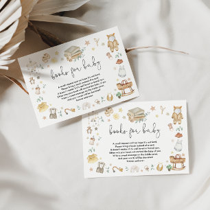 Moderne Boho kwekerij Neutrale boeken voor Baby Informatiekaartje