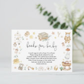 Moderne Boho kwekerij Neutrale boeken voor Baby Informatiekaartje (Staand voorkant)