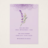 Moderne Boho lavendel bloemige oorbellen displayka Visitekaartje (Achterkant)