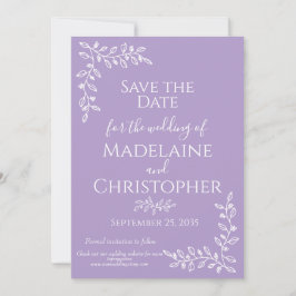 Moderne Boho Lavendel Botanische Fotobruiloft Save The Date