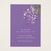 Moderne Boho lavendel floral oorbel display kaart (Achterkant)