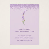 Moderne Boho lavendel floral oorbel display kaart (Achterkant)