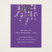 Moderne Boho lavendel floral oorbel display kaart (Achterkant)