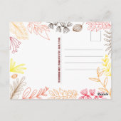 Moderne Boho-lijn Kunst Herfst Loof Thanksgiving Briefkaart (Achterkant)