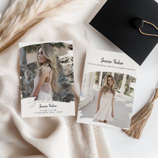 Moderne Boho Lijst Voeg Je Foto Toe Afstuderen Aankondiging