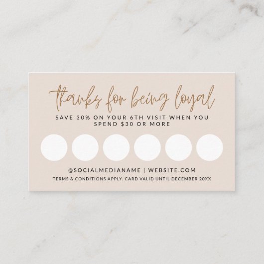 Moderne Boho Loyalty Stamp Coupon Kaart Afsprakenkaartje (Achterkant)