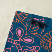 Moderne Boho Mandala Medaillon in Teal Persoonlijk Strandlaken (In situ)