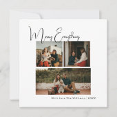 Moderne Boho Merry Alles Zes Foto Kerstmis Feestdagenkaart (Voorkant)