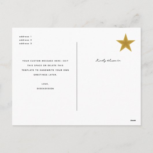 Moderne Boho Merry Christmas 3 Fotocollage Feestdagenkaart (Achterkant)